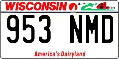WI license plate 953NMD