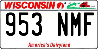 WI license plate 953NMF