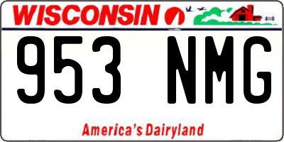 WI license plate 953NMG