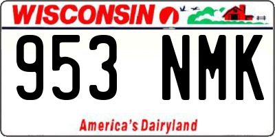 WI license plate 953NMK