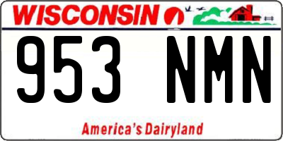 WI license plate 953NMN