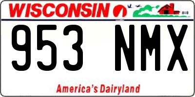 WI license plate 953NMX