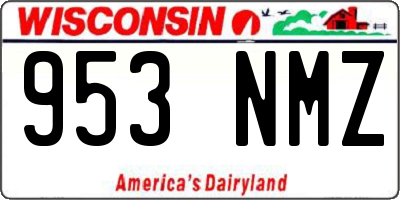 WI license plate 953NMZ