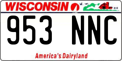 WI license plate 953NNC