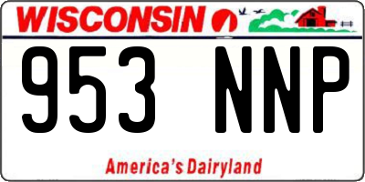 WI license plate 953NNP