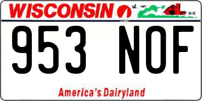 WI license plate 953NOF