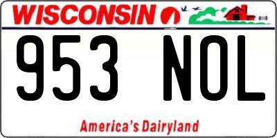 WI license plate 953NOL