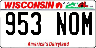 WI license plate 953NOM