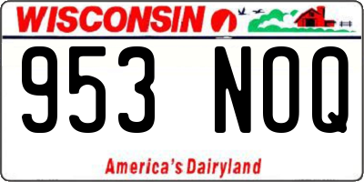 WI license plate 953NOQ