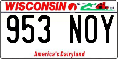 WI license plate 953NOY
