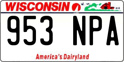 WI license plate 953NPA