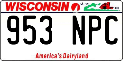 WI license plate 953NPC