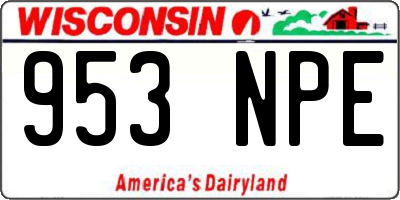 WI license plate 953NPE