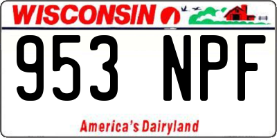 WI license plate 953NPF