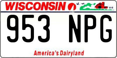 WI license plate 953NPG