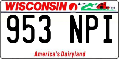 WI license plate 953NPI