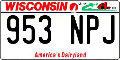 WI license plate 953NPJ
