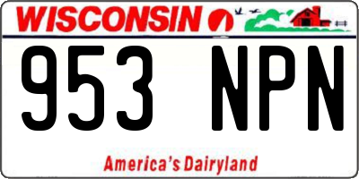 WI license plate 953NPN