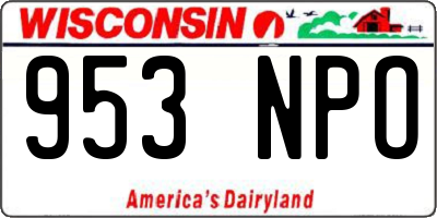 WI license plate 953NPO