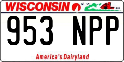 WI license plate 953NPP