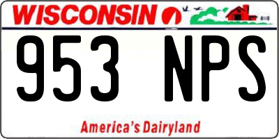 WI license plate 953NPS