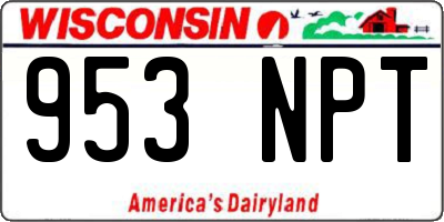 WI license plate 953NPT