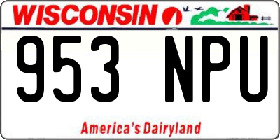 WI license plate 953NPU
