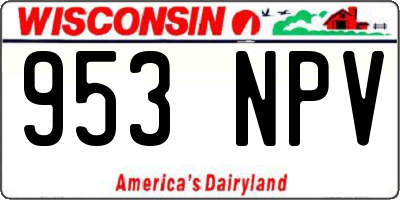 WI license plate 953NPV