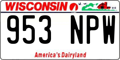WI license plate 953NPW