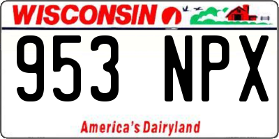 WI license plate 953NPX