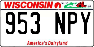WI license plate 953NPY