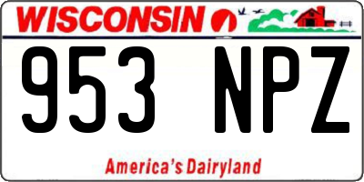 WI license plate 953NPZ