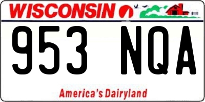 WI license plate 953NQA