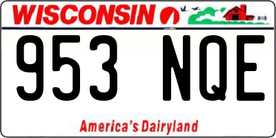 WI license plate 953NQE
