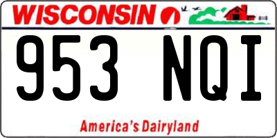 WI license plate 953NQI