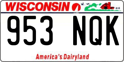 WI license plate 953NQK