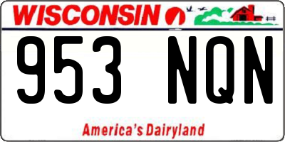 WI license plate 953NQN