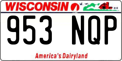 WI license plate 953NQP