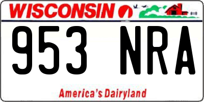 WI license plate 953NRA
