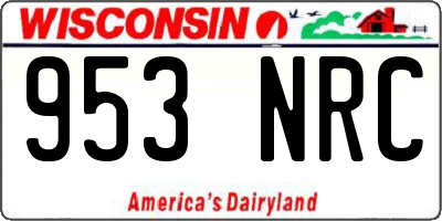 WI license plate 953NRC