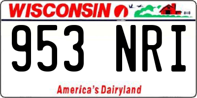 WI license plate 953NRI