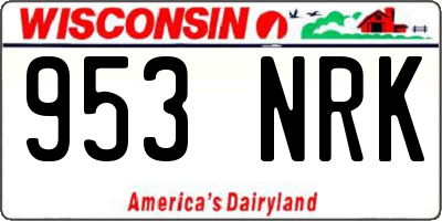 WI license plate 953NRK