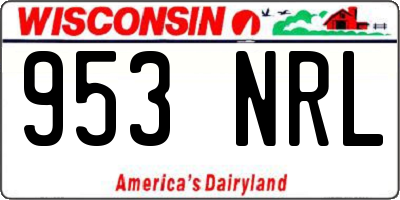 WI license plate 953NRL