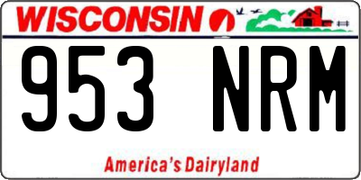 WI license plate 953NRM