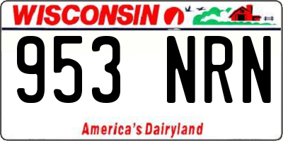 WI license plate 953NRN