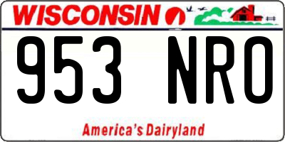 WI license plate 953NRO