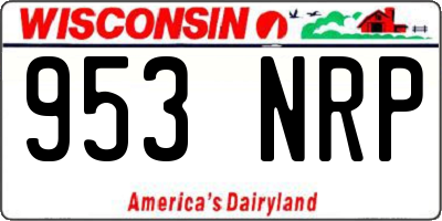 WI license plate 953NRP
