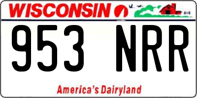 WI license plate 953NRR