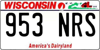 WI license plate 953NRS