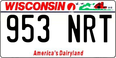 WI license plate 953NRT
